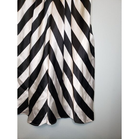 Betsy & Adam Women 2 Dress Sheer Waist Panel Black Striped Sleeveless Round Neck - Picture 3 of 5